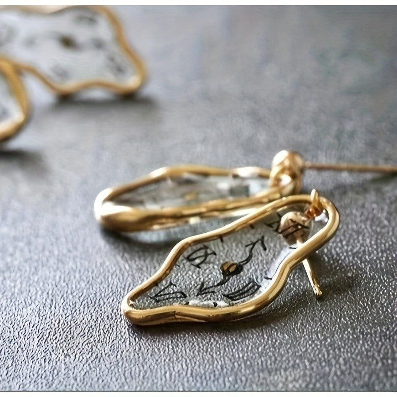 Vintage Melting Clock Earrings