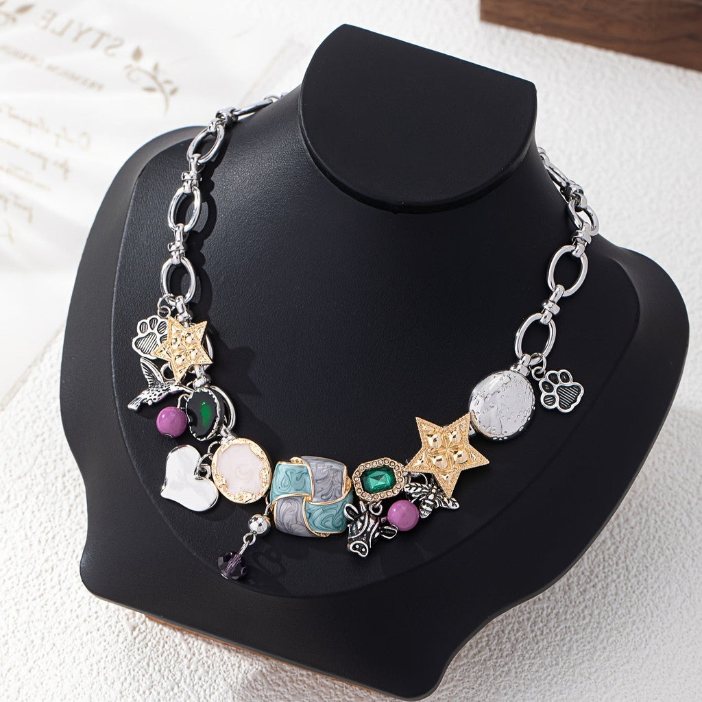 Vintage Charm Bull Head Necklace