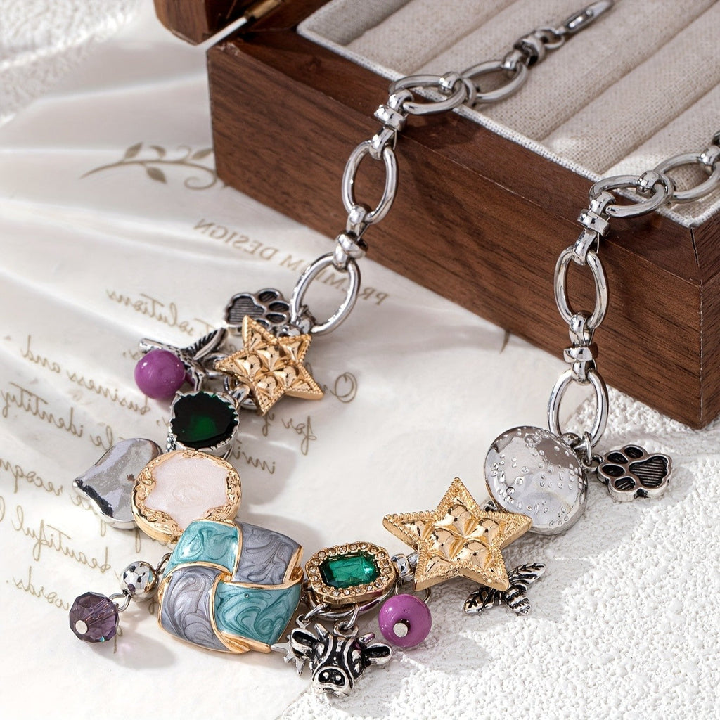 Vintage Charm Bull Head Necklace