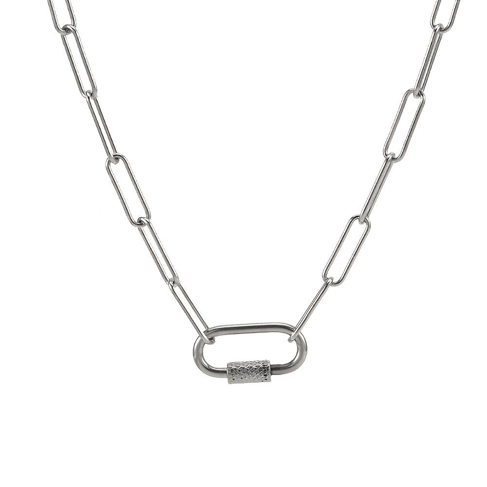 Geometric Paperclip Link Necklace