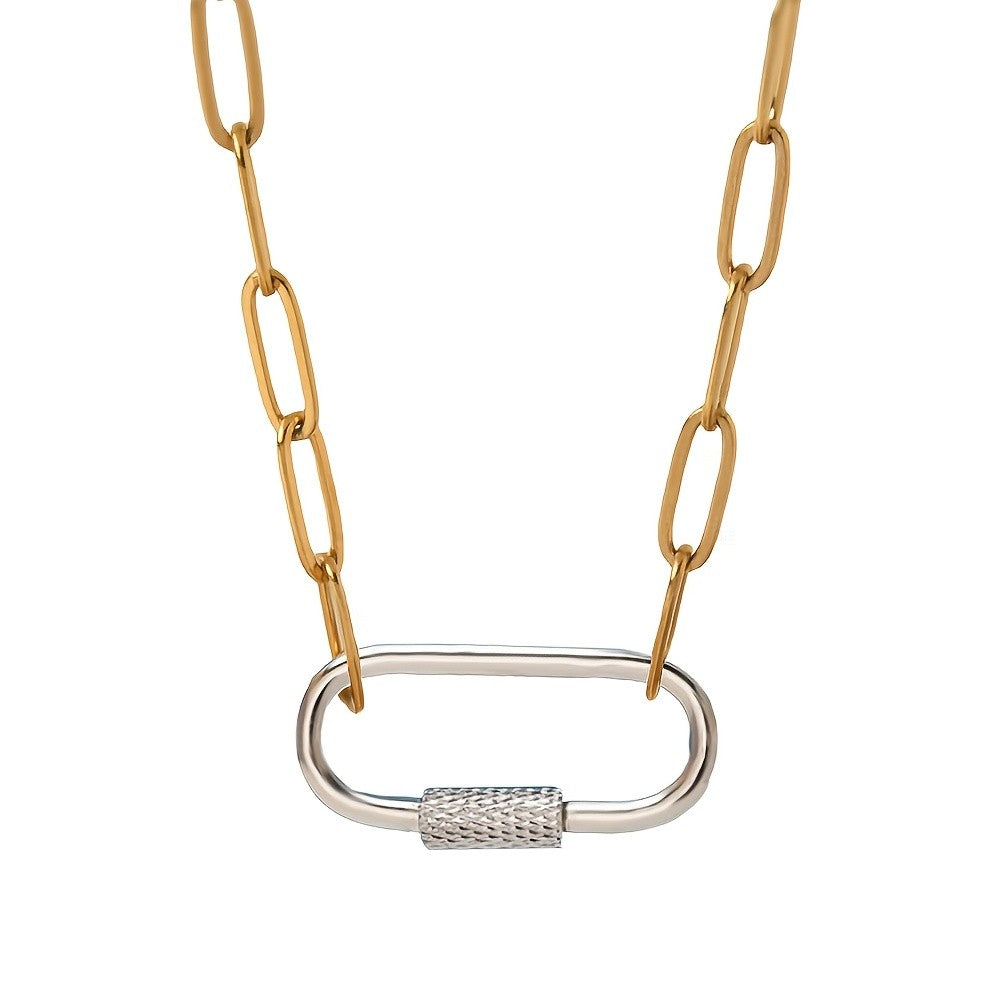 Geometric Paperclip Link Necklace