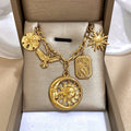 Celestial Sun Moon Charm Necklace