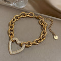 Vintage Gold Heart Chain Bracelet