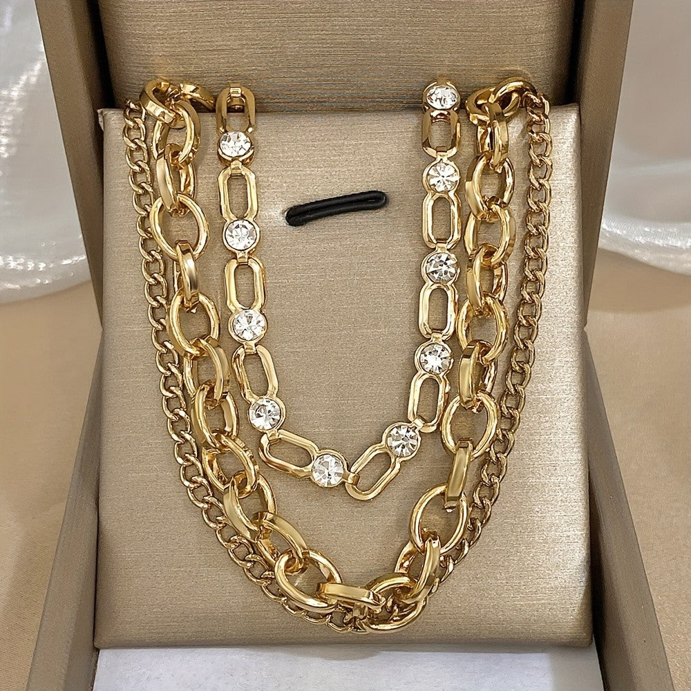 Multi-Layer Chain Zircon Necklace