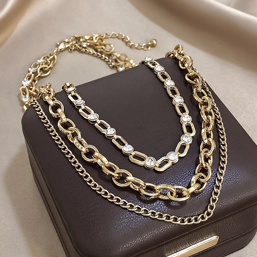 Multi-Layer Chain Zircon Necklace