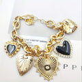 Vintage Multi-Heart Charm Bracelet