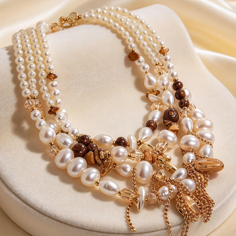 Vintage Multi-Layer Imitation Pearl Necklace