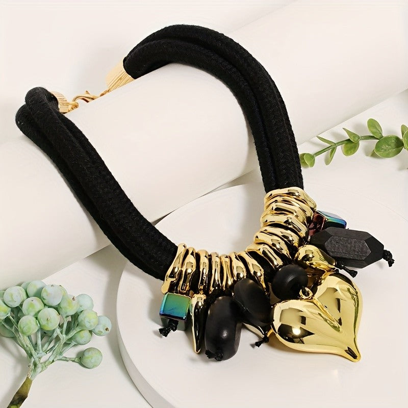Vintage Hemp Rope Heart Pendant Necklace