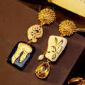 Asymmetric Enamel Drop Earrings