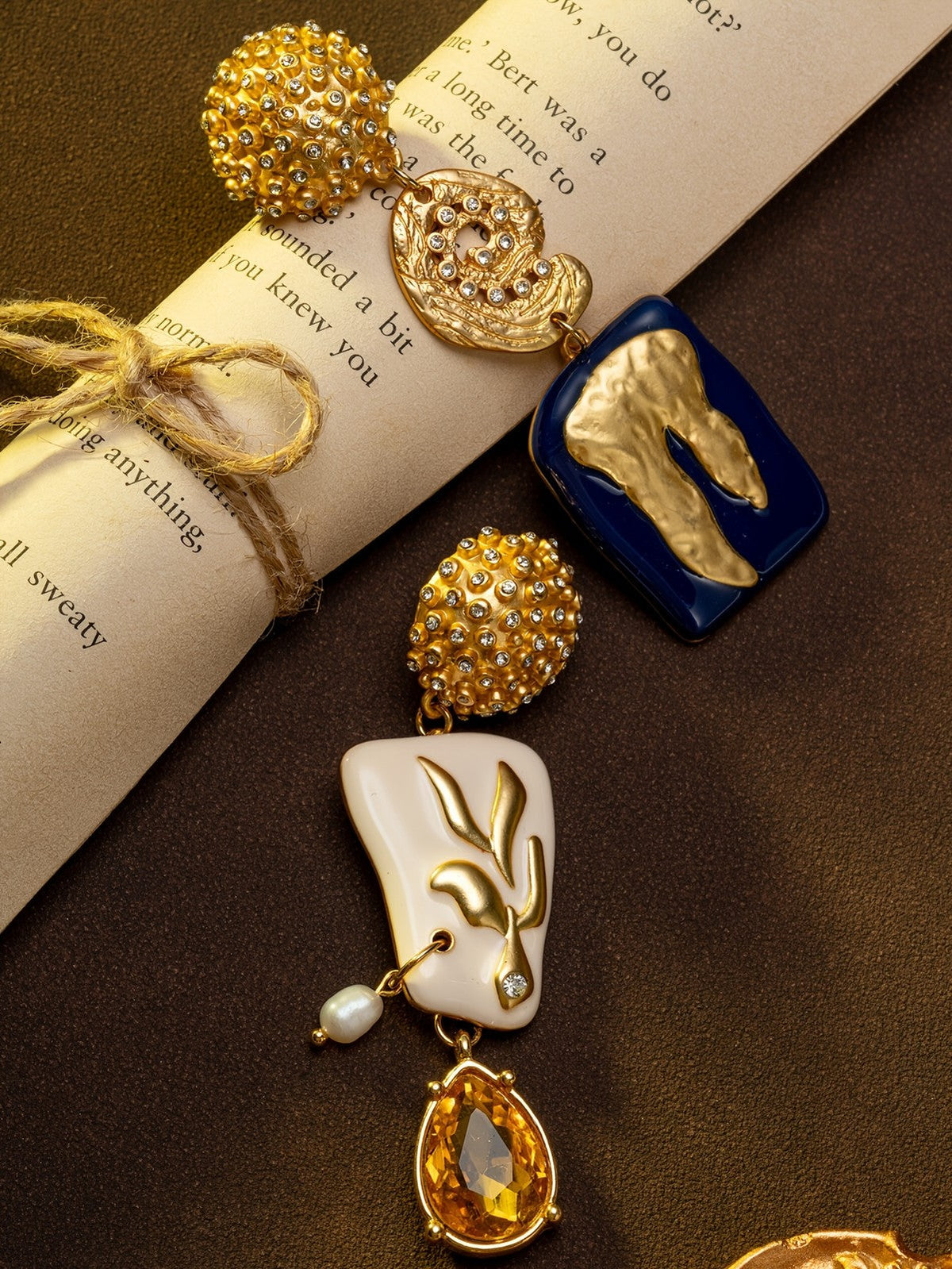 Asymmetric Enamel Drop Earrings
