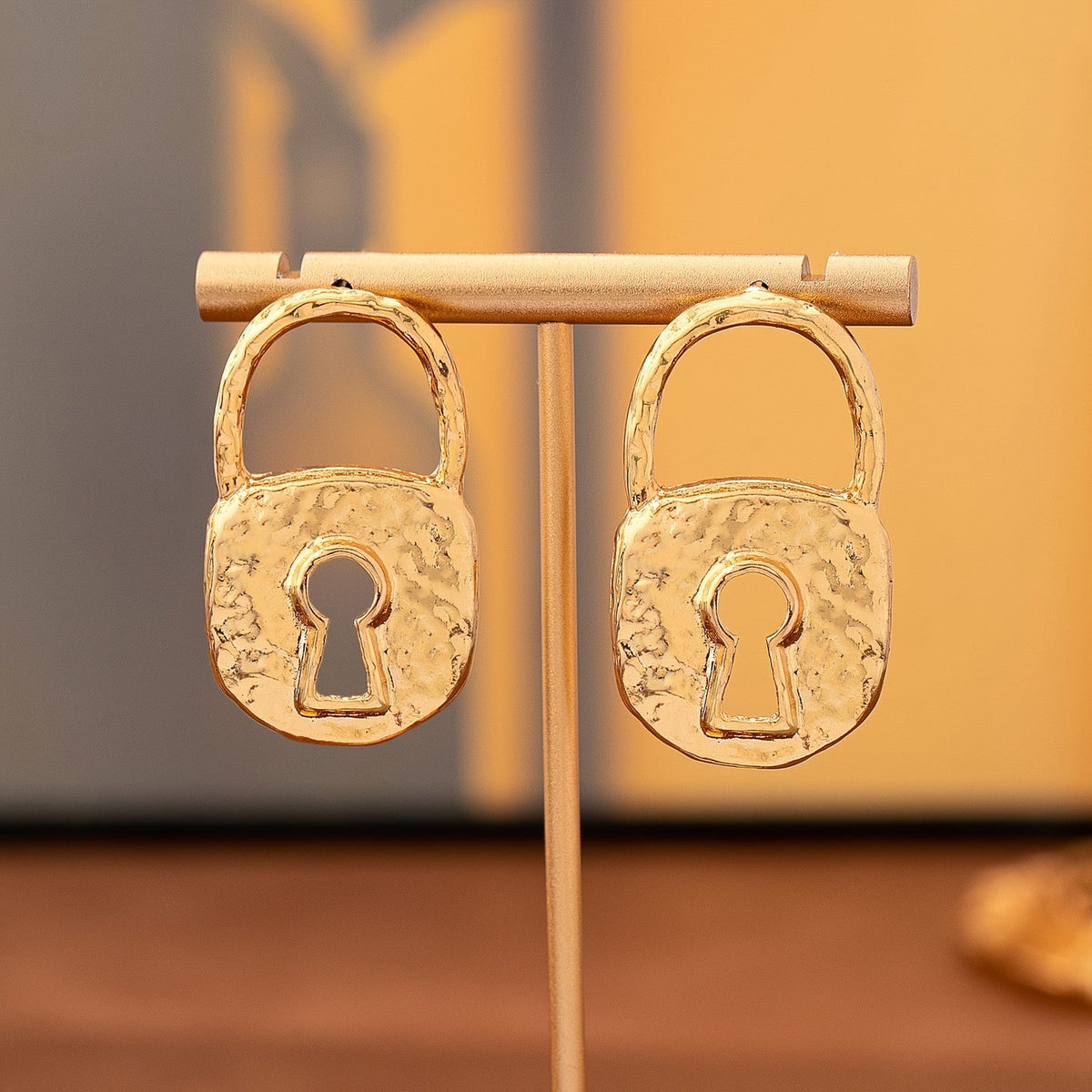 Vintage Keyhole Lock Earrings