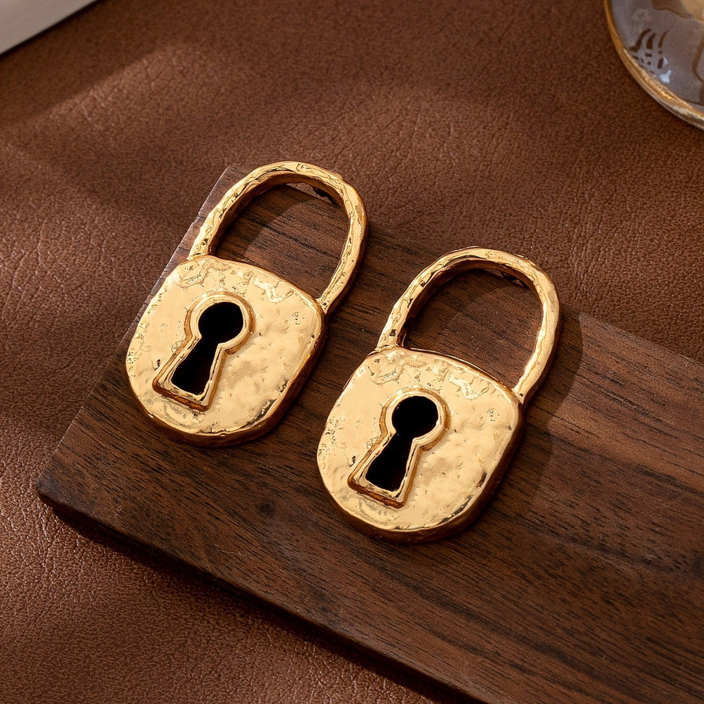 Vintage Keyhole Lock Earrings