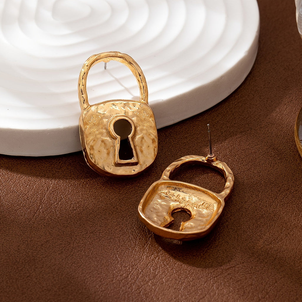 Vintage Keyhole Lock Earrings
