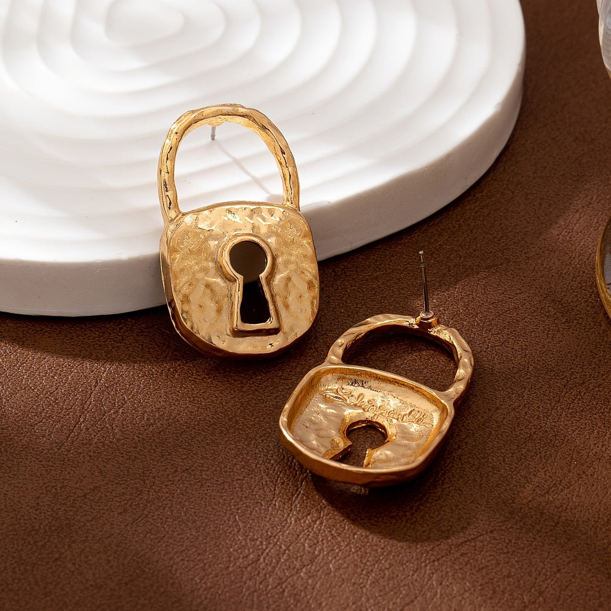 Vintage Keyhole Lock Earrings