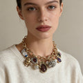 Vintage Multi-Charm Chain Necklace