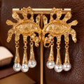 14k Eye Charm Drop Earrings