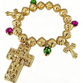 18k Vintage Cross Bead Bracelet