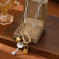 Mixed Metal Charm Chain Necklace