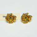 French Rose Evil Eye Stud Earrings