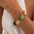 Vintage Sun Charm Link Bracelet