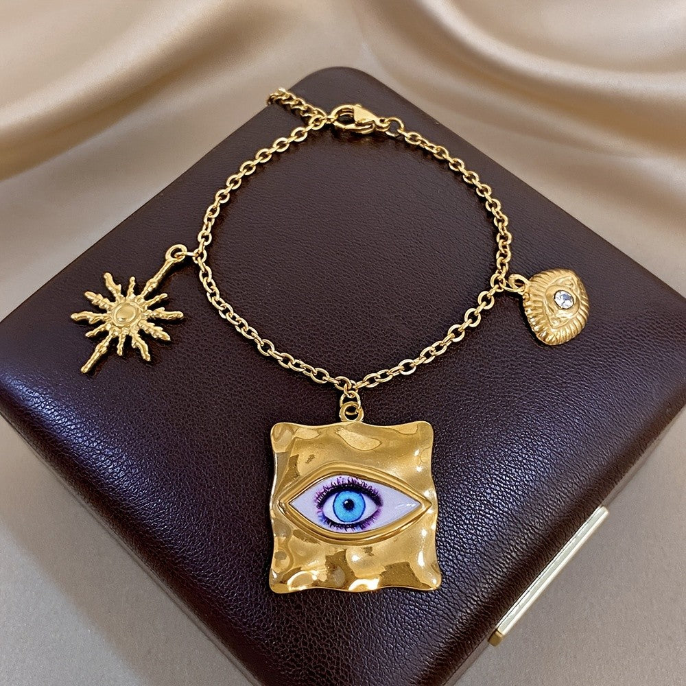 18k Eye Sun Charm Bracelet