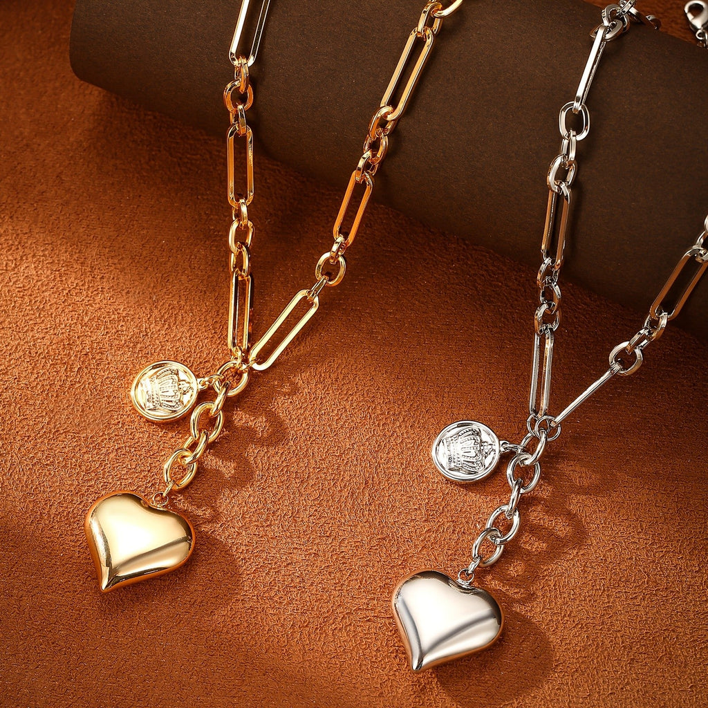 KC Crown Heart Chain Necklace