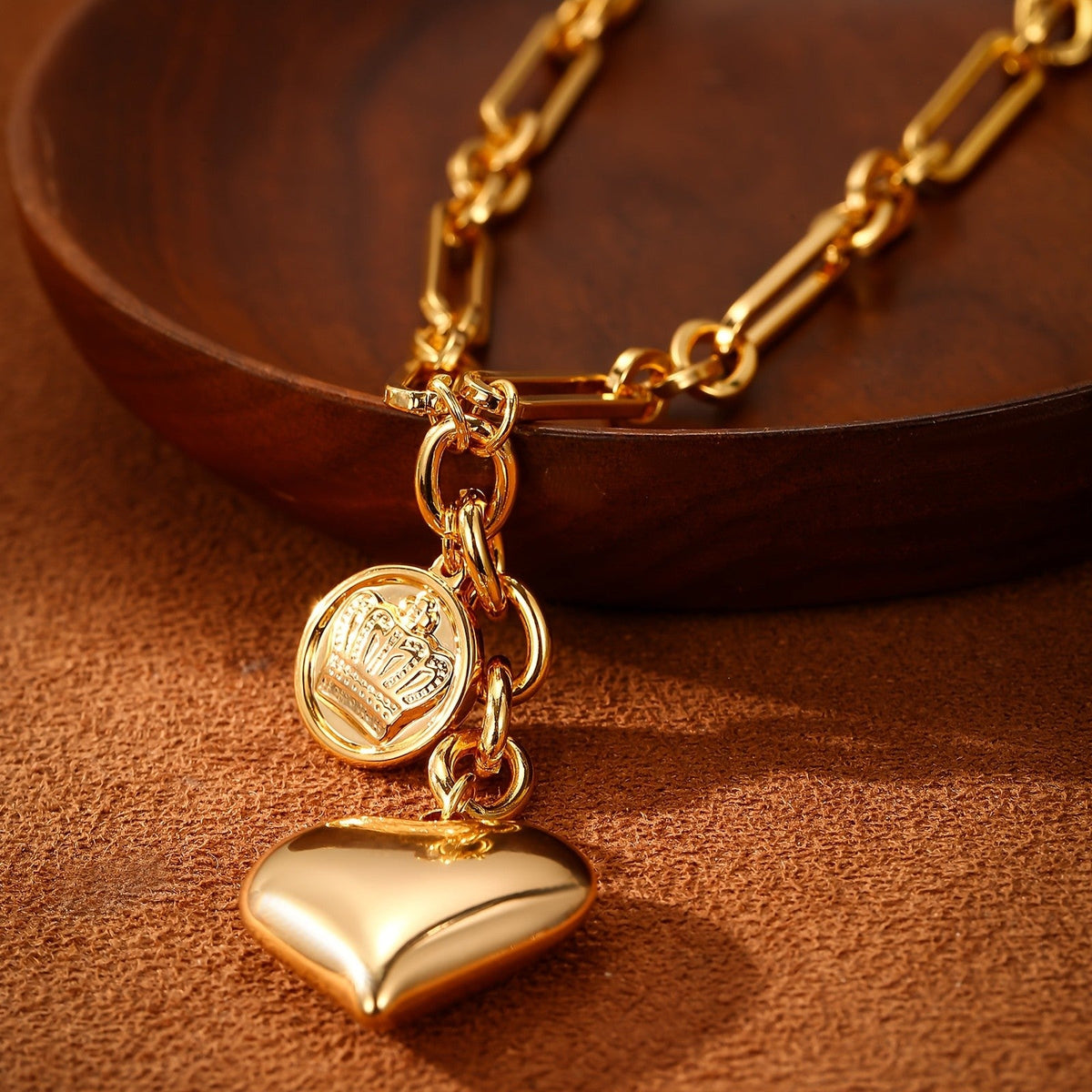KC Crown Heart Chain Necklace