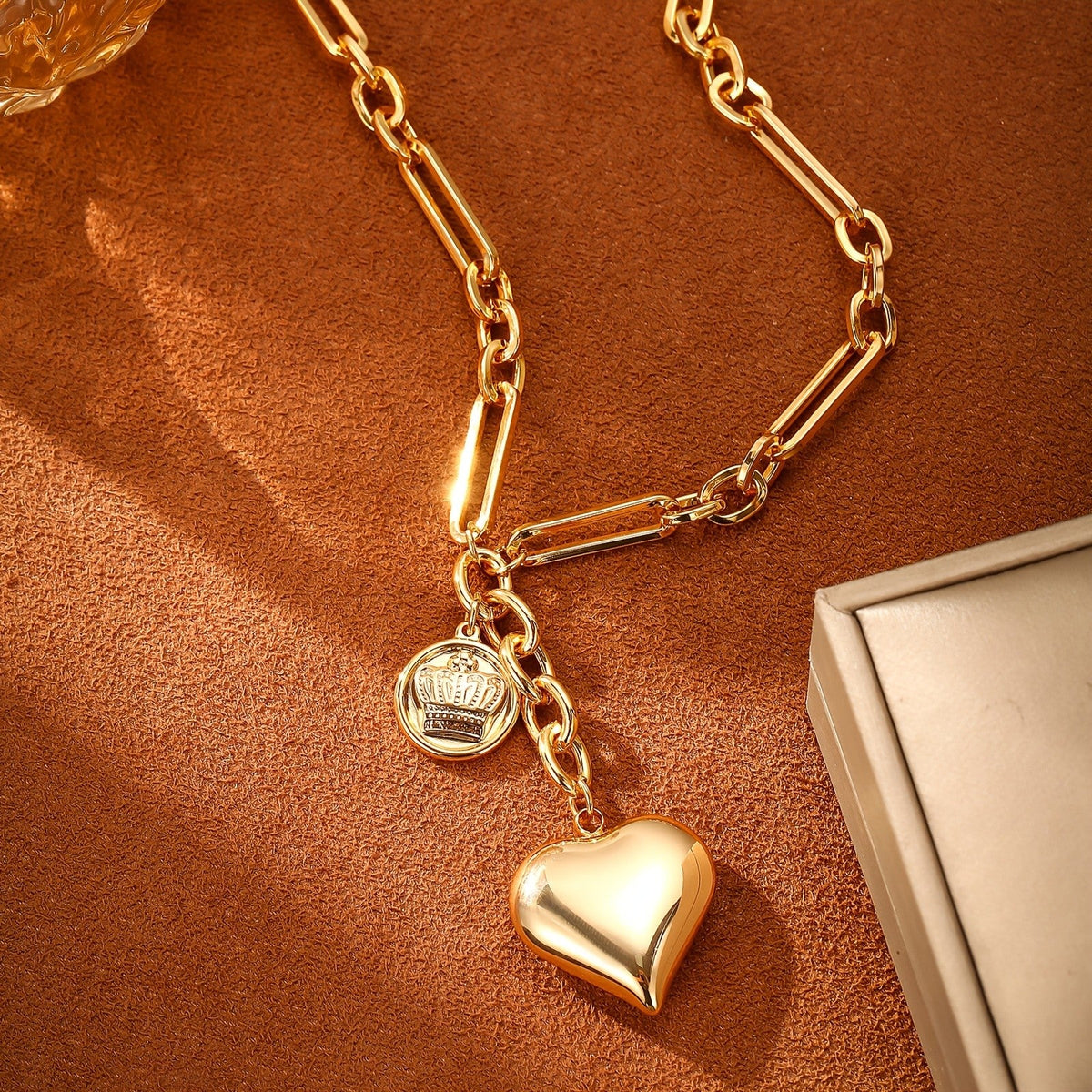 KC Crown Heart Chain Necklace