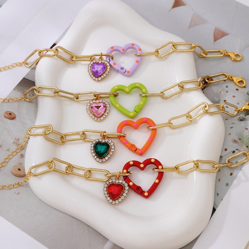 18k Heart Spring Buckle Bracelet