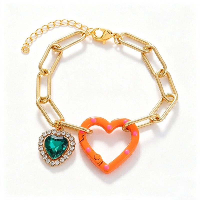 18k Heart Spring Buckle Bracelet