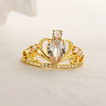 Adjustable 18k Crown Zircon Ring