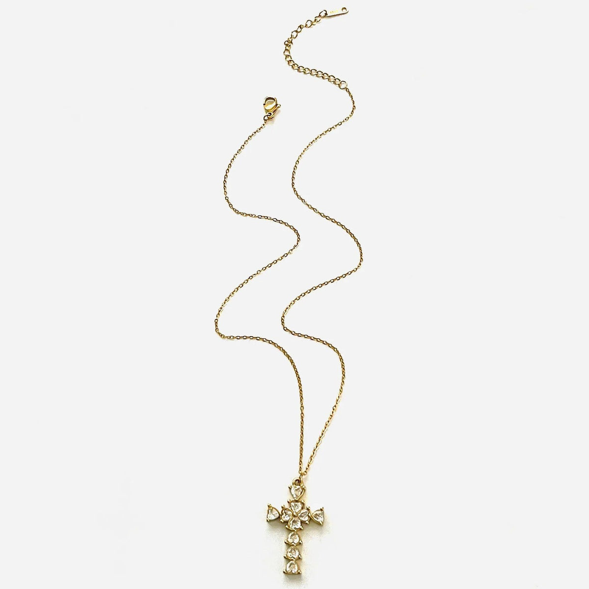 Layered Cross Stone Necklace