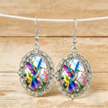 Oval Hummingbird Earrings