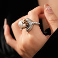 Vintage Floral Pearl Ring