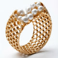 Hollow Skeleton Pearl Ring