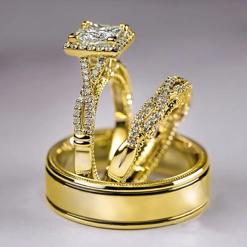 3 PCS 14K Promise Ring Set
